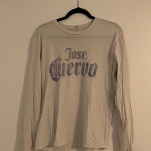 JOSE GUERVO TEQUILA BRANDED T SHIRT WHITE LONG SLEEVE